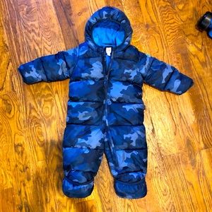 BabyGap blue camo snowsuit 12-18 month